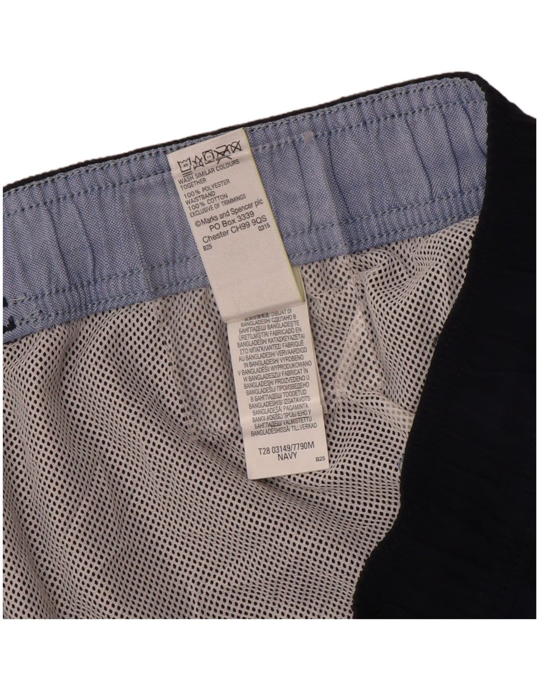 Marks & Spencer Herren-Badeshorts, mittelgroß, marineblau, Polyester