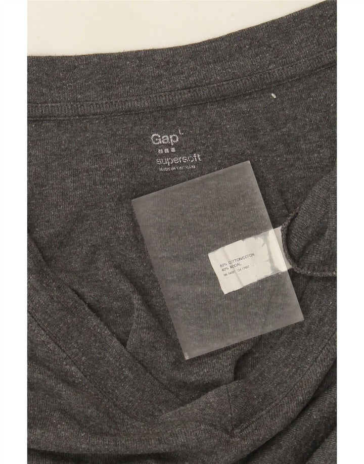 Gap Damen Top Langarm UK 14 Large Graue Baumwolle