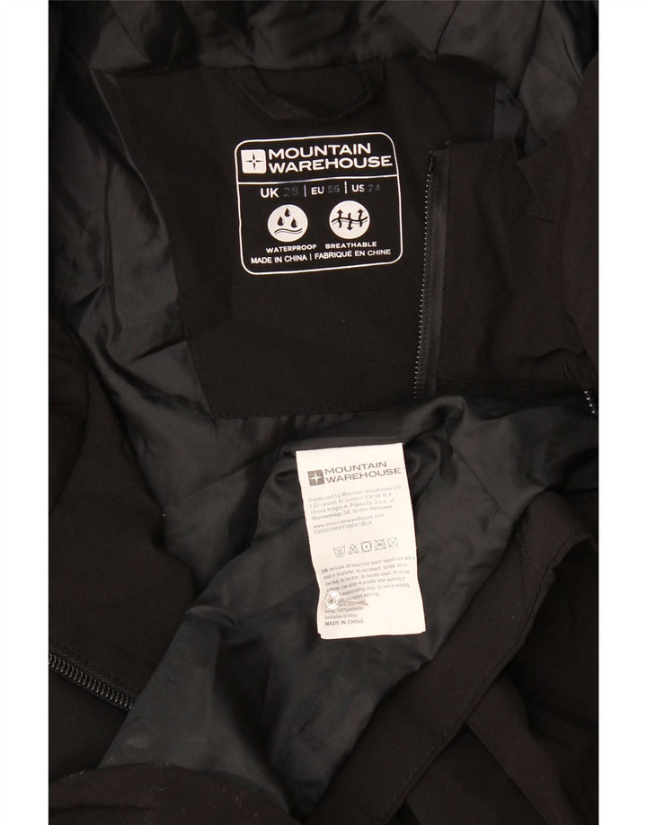 Mountain Warehouse Damen-Regenmantel mit Kapuze, UK 28 6XL, schwarzes Polyester