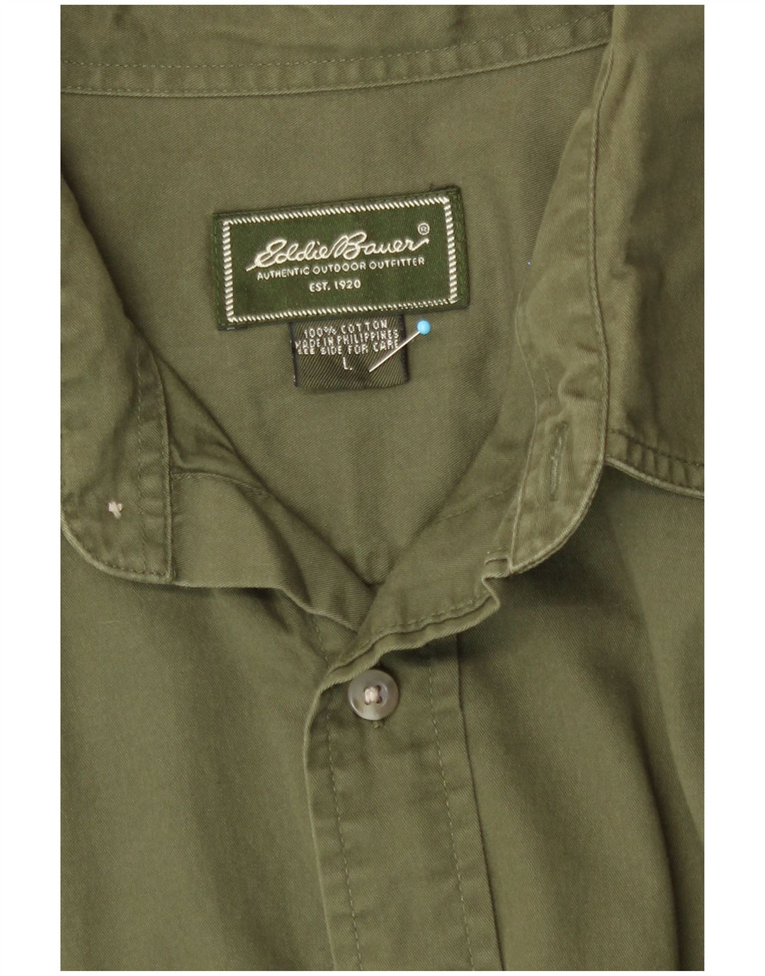 Eddie Bauer Herrenhemd Große grüne Baumwolle