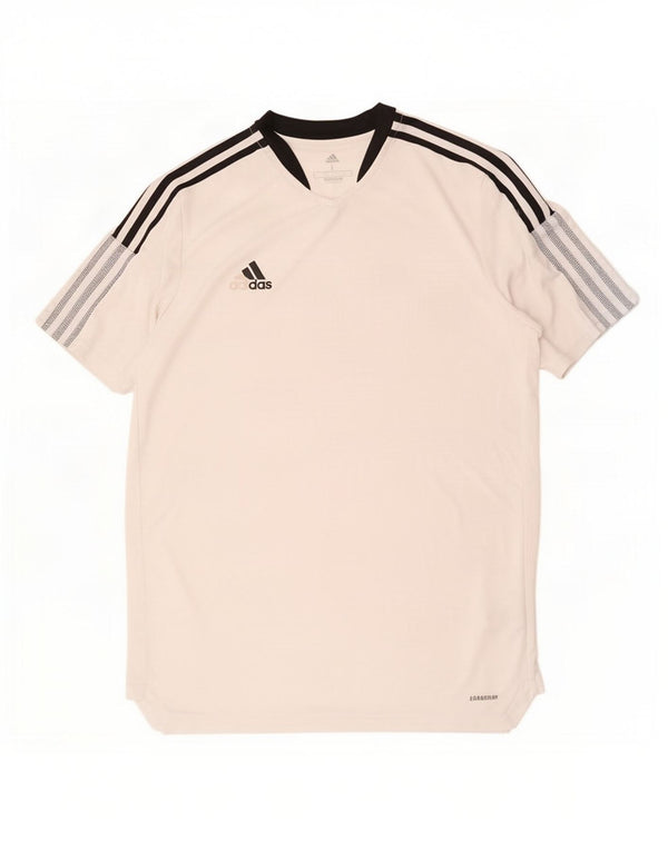 Adidas Mens Aeroready T-Shirt Top Large White Colourblock Polyester