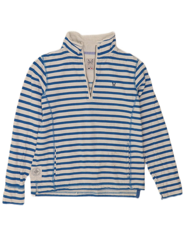 Crew Clothing Damen-Sweatshirt mit Reißverschluss, Gr. 10, Größe S, weiß gestreift