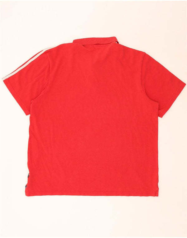 ADIDAS Herren Poloshirt 2XL Rote Baumwolle