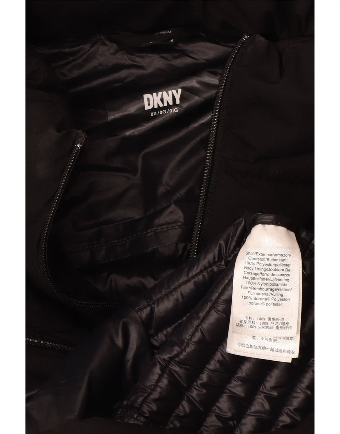 Dkny Damen Übergröße mit Kapuze, gepolsterter Mantel, UK 18, XL, Schwarz, Polyester