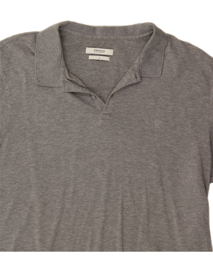 JACK & JONES Mens Polo Shirt Large Grey Cotton Vintage Jack & Jones and Second-Hand Jack & Jones from Messina Hembry 