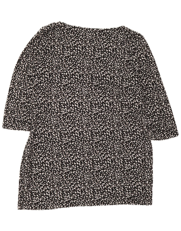 Marks & Spencer Tunika-Oberteil mit 3/4-Ärmeln für Damen, UK 18, XL, Schwarz mit Tiermuster