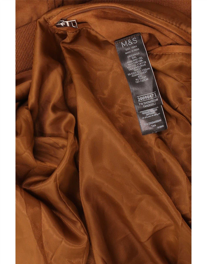 Marks & Spencer Herren Wildleder Bomberjacke UK 46 3XL Braunes Leder