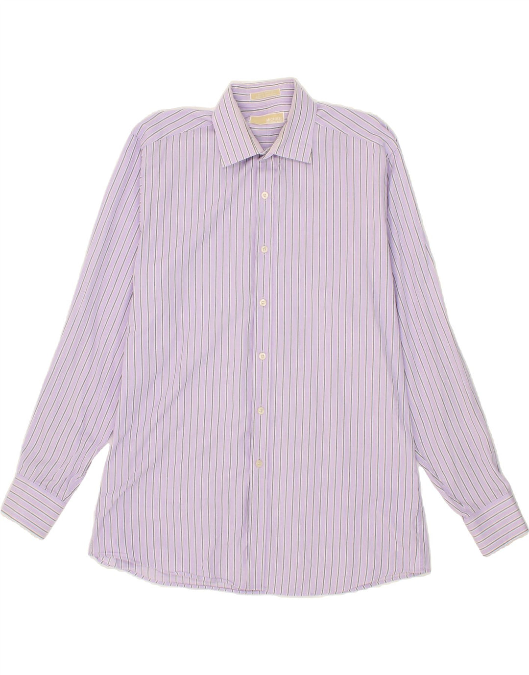 MICHAEL KORS Mens Shirt Size 16 Large Purple Striped Cotton Vintage Michael Kors and Second-Hand Michael Kors from Messina Hembry 