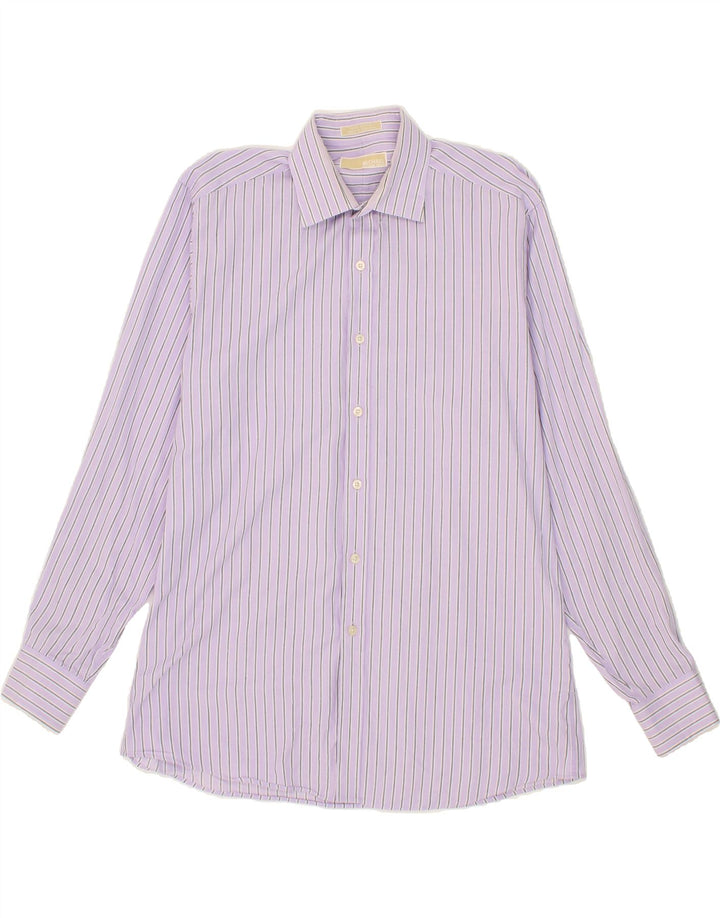 MICHAEL KORS Mens Shirt Size 16 Large Purple Striped Cotton Vintage Michael Kors and Second-Hand Michael Kors from Messina Hembry 
