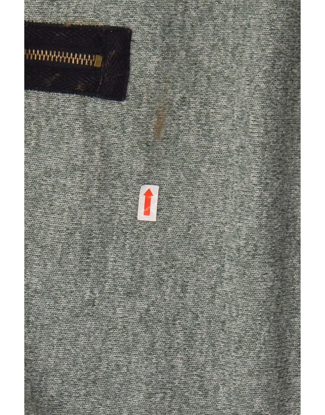 JOULES Herren-Sweatshirt mit Reißverschluss am Hals, großes, grün meliertes Polyester