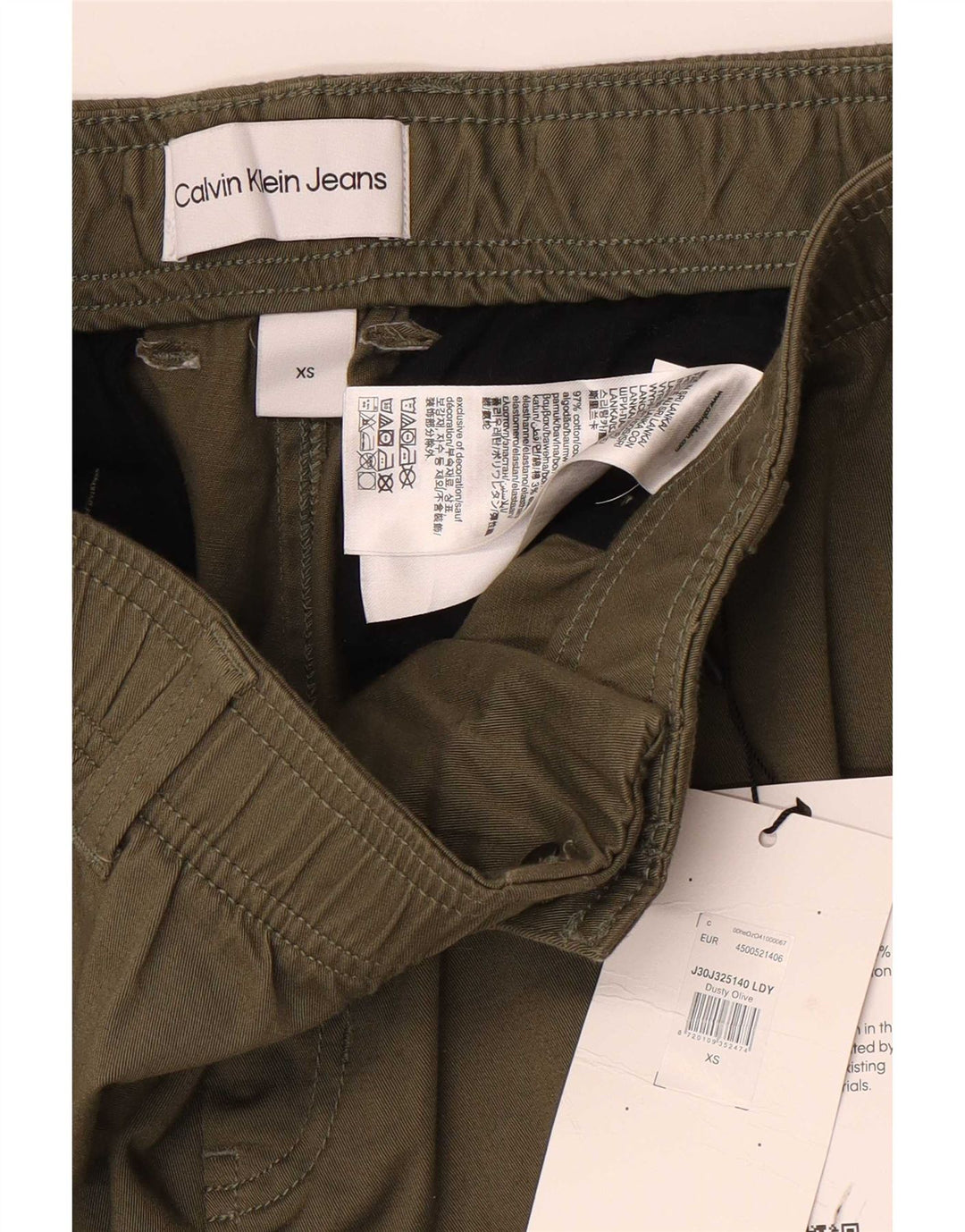 Calvin Klein Herren Cargo Shorts XS W29 Khaki Baumwolle