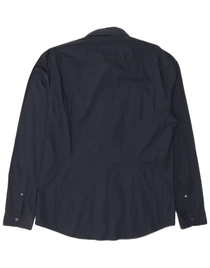Esprit Herren-Slim-Fit-Hemd, groß, marineblau, Baumwolle