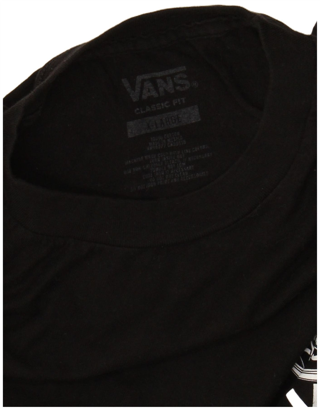 VANS Herren Classic Fit Graphic T-Shirt Top XL Schwarz Baumwolle