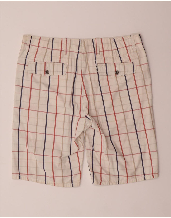 LEVI'S Mens Chino Shorts W34 Large Off White Check Cotton