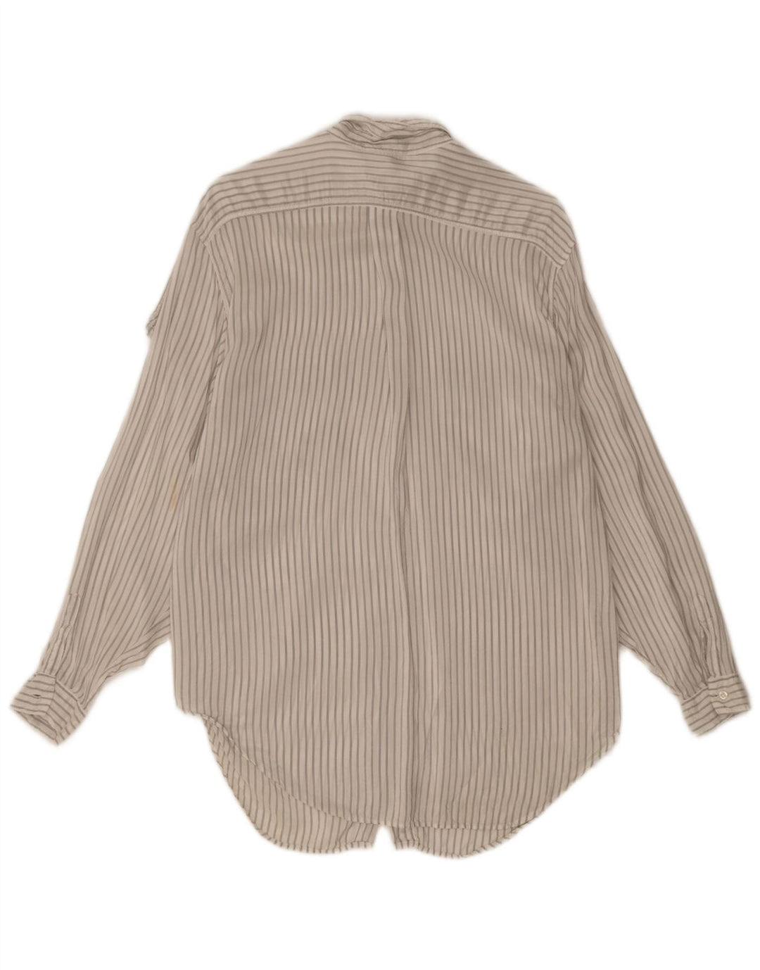 Benetton Womens Tall Shirt UK 10 Small Weiß gestreifte Viskose
