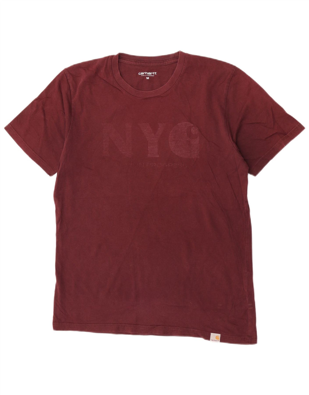 Carhartt Herren Grafik-T-Shirt-Oberteil aus mittlerer burgunderroter Baumwolle