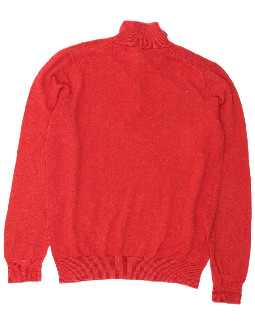 Crew Clothing Herren-Pullover mit Reißverschluss am Hals, mittelrote Baumwolle