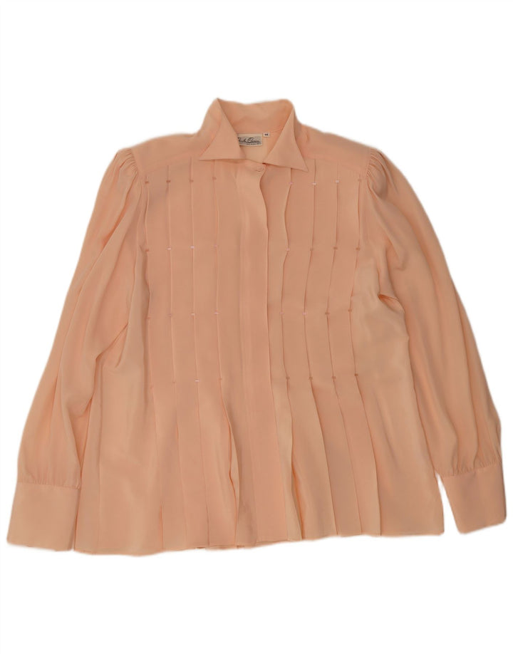 Carla Carini Damen Hemdbluse IT 44 Mittelrosa Seide