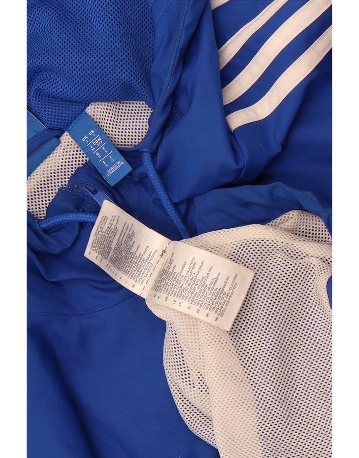 Adidas Herren-Trainingsanzug mit Kapuze, Jacke, klein, blau, Colourblock-Polyester
