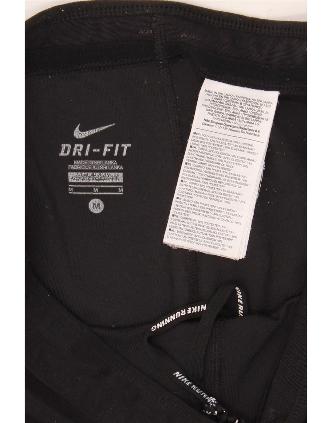 Nike Damen Dri Fit Leggings UK 14 Mittelschwarzes Polyester