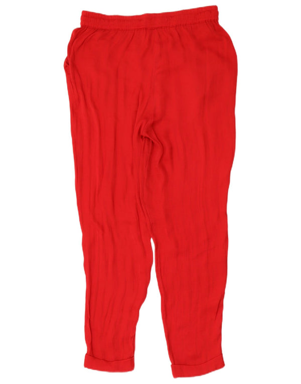 Zara Damen Trafaluc verkürzte Hose UK 12 Medium W28 L26 Rot