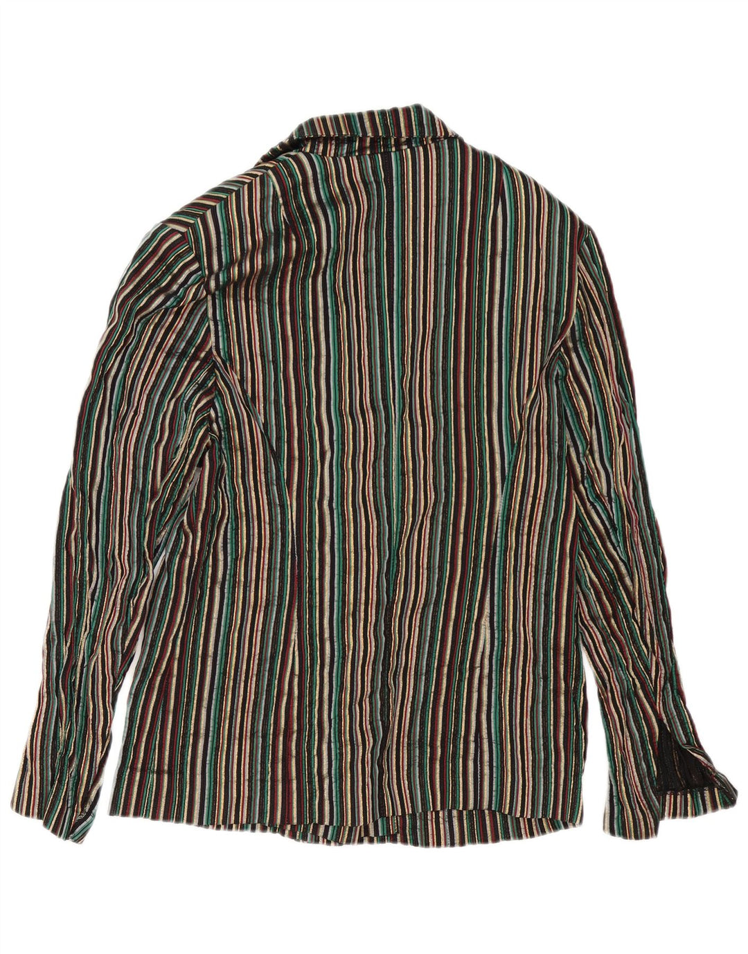 Vintage Damen 5-Knopf-Blazerjacke UK 12 Medium Mehrfarbig gestreift