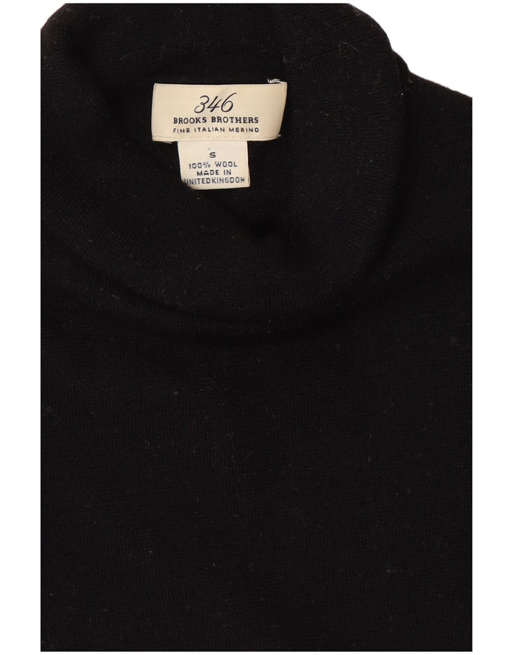 BROOKS BROTHERS Damen 346 Rollkragenpullover Pullover UK 8 Small Schwarze Wolle