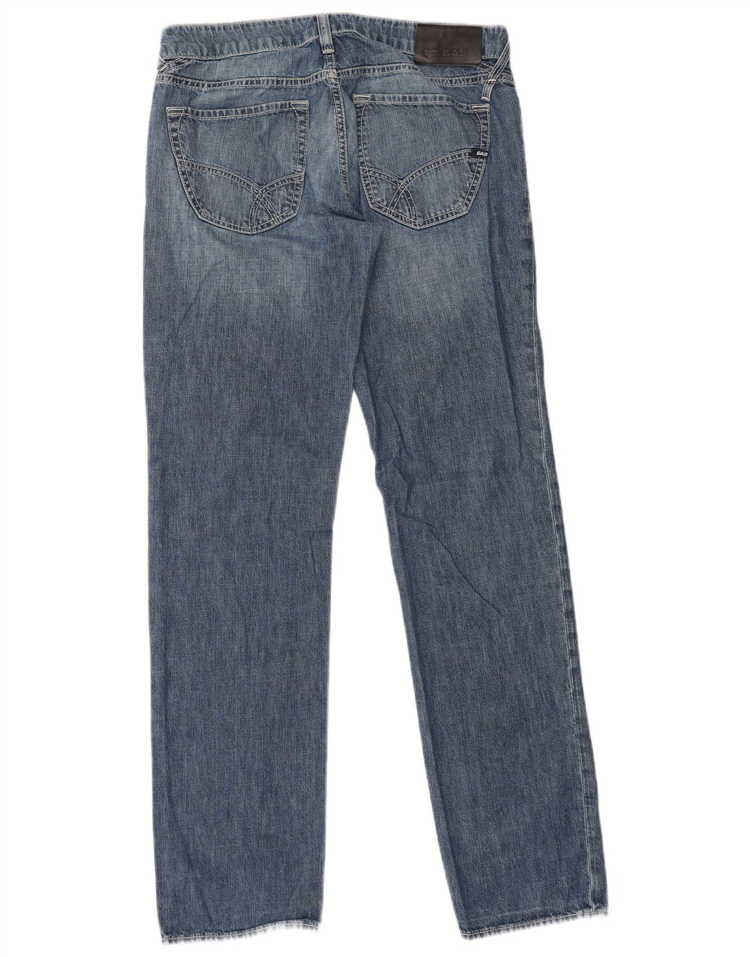 Gas Herren Straight Jeans W32 L34 Blaue Baumwolle