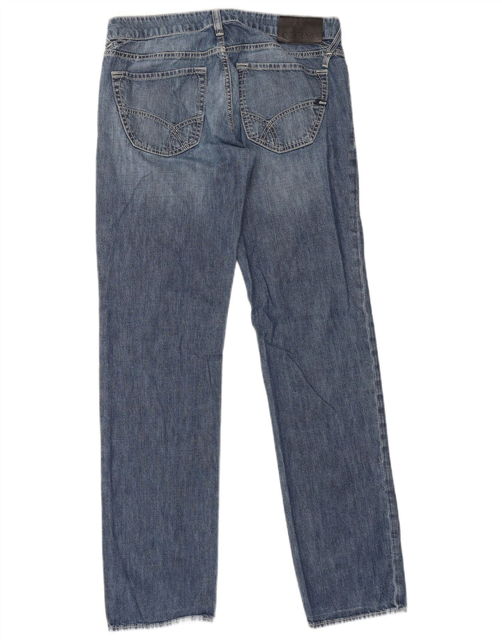 Gas Herren Straight Jeans W32 L34 Blaue Baumwolle