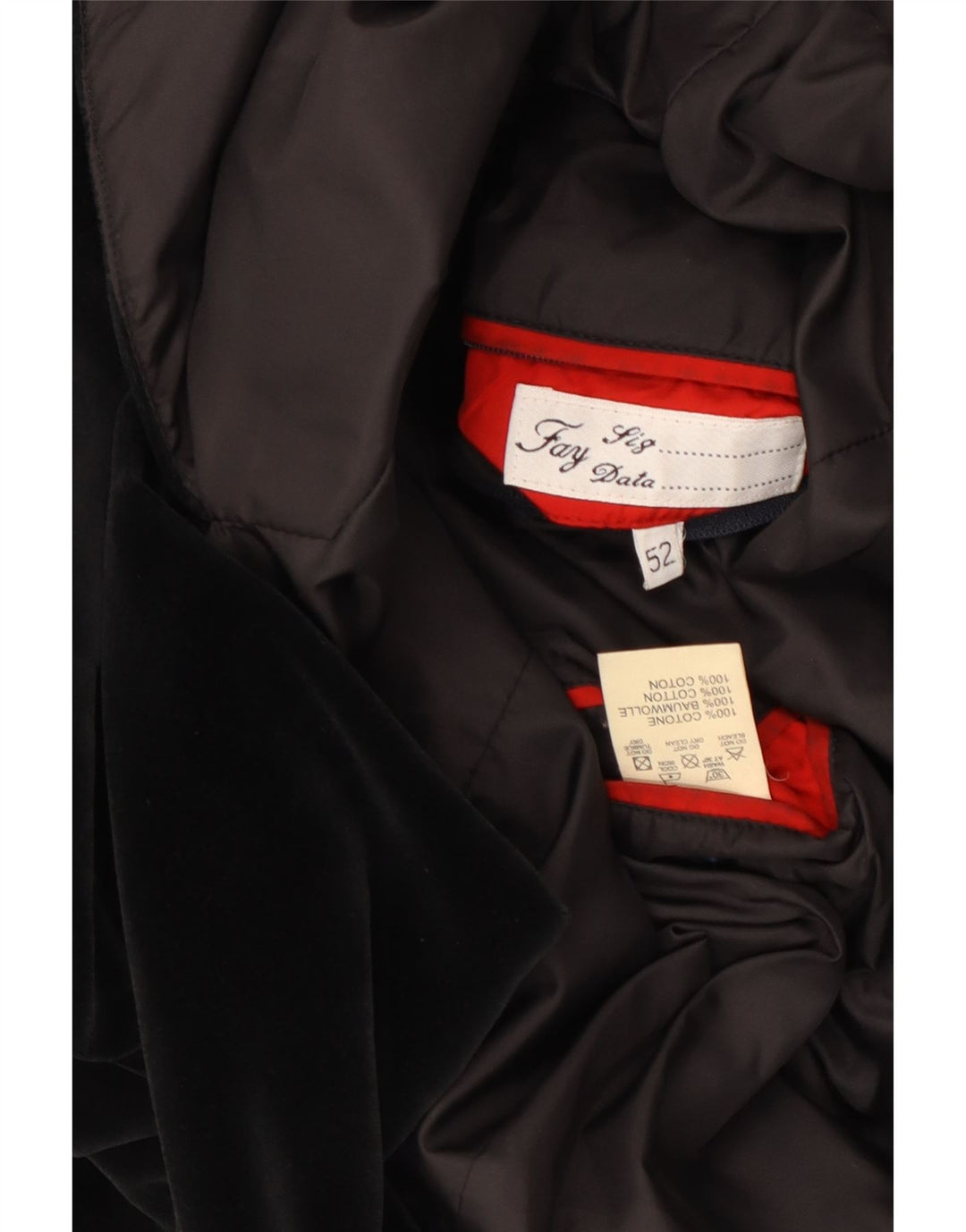 FAY Herren-Blazer mit 3 Knöpfen, IT 52 XL, schwarze Baumwolle