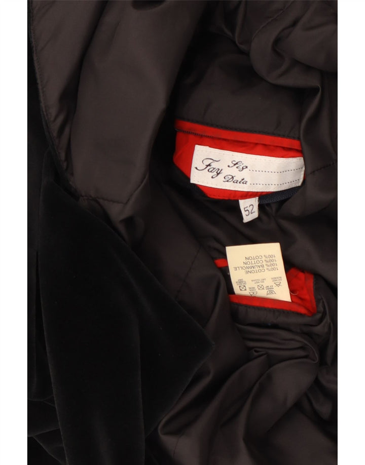 FAY Herren-Blazer mit 3 Knöpfen, IT 52 XL, schwarze Baumwolle