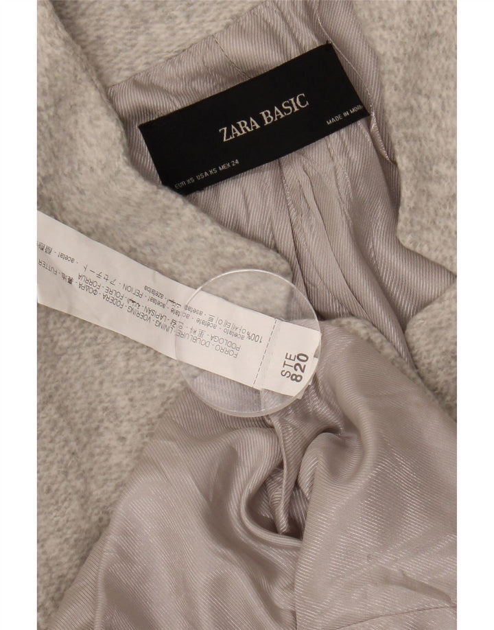 Zara Womens Open Overcoat UK 6 XS Grau Acetat