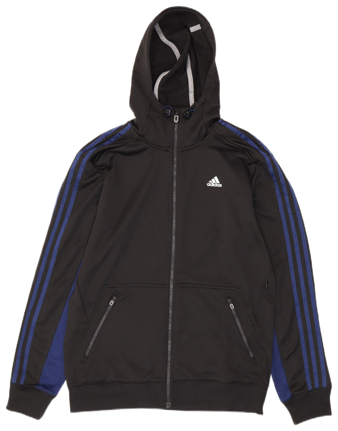 ADIDAS Herren Climalite Zip Hoodie Pullover Mittelschwarz Farbblock