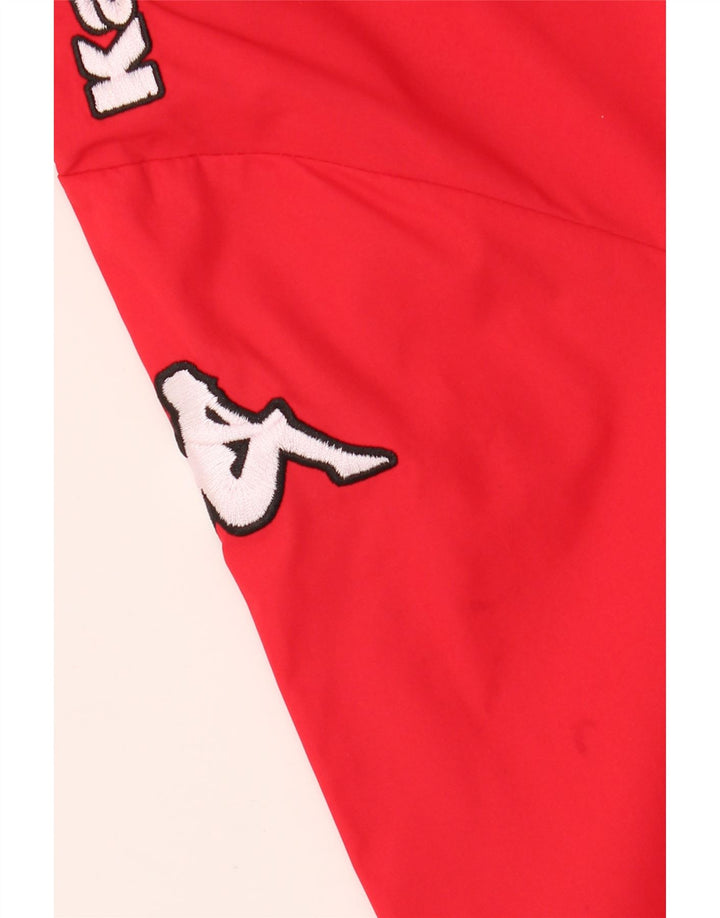 KAPPA Herren-Pullover-Trainingsanzugoberteil mit Reißverschluss und Halsausschnitt, klein, rot, Polyester