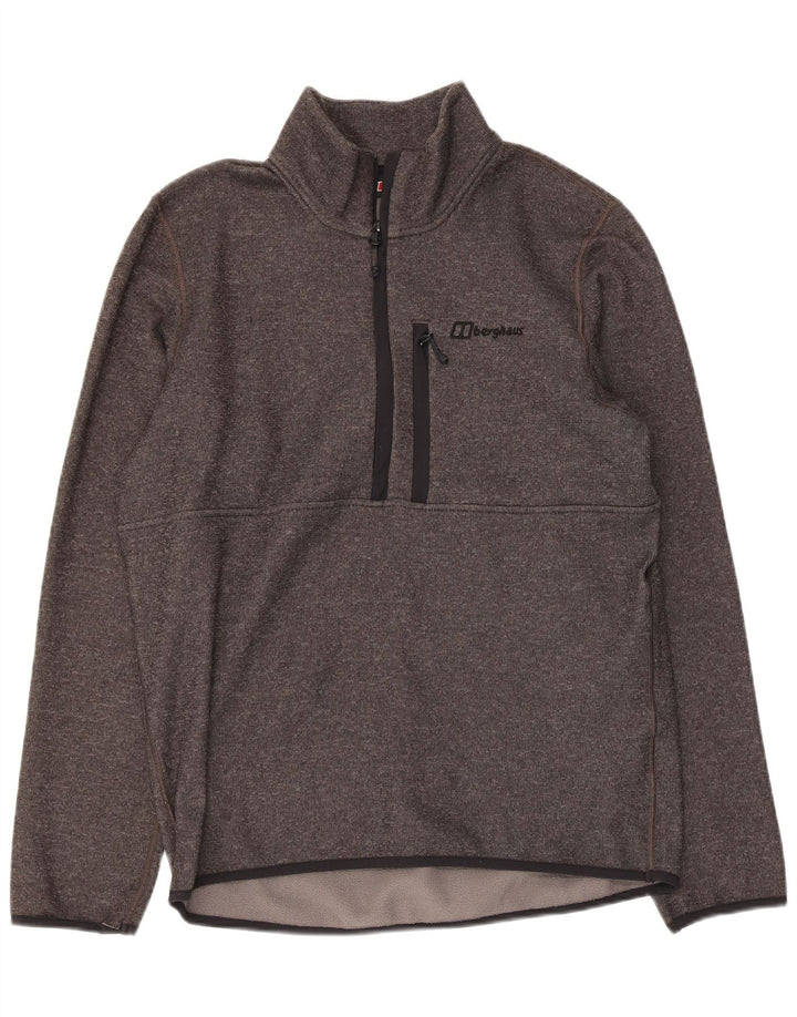 Berghaus Herren-Sweatshirt mit Reißverschluss am Hals, Mittelgrau