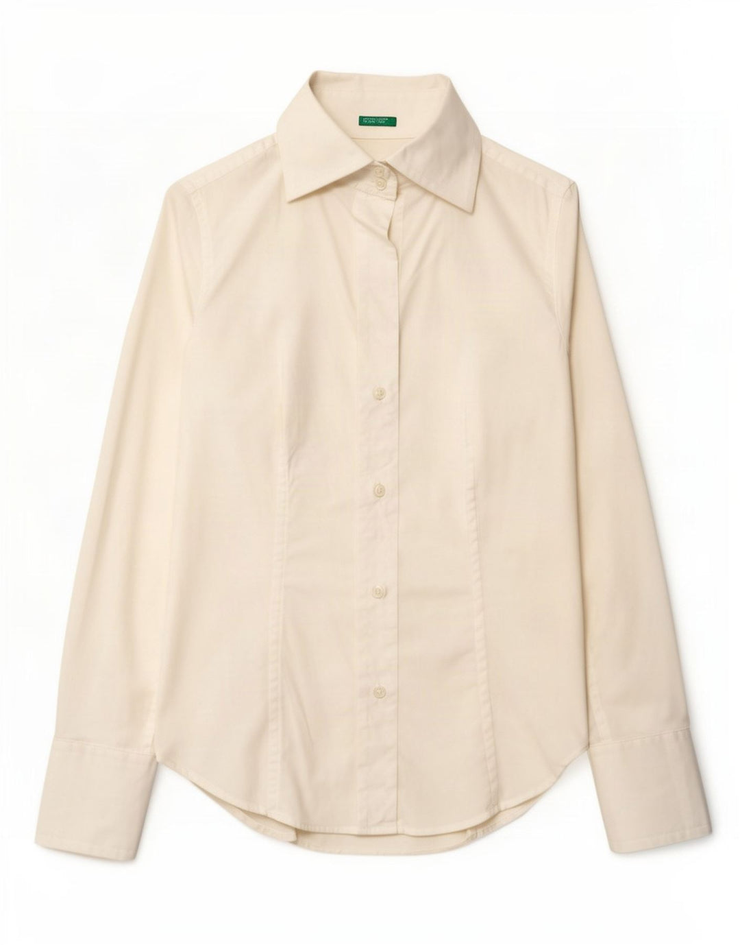 Benetton Damen-Hemd UK 12 Medium Weiß