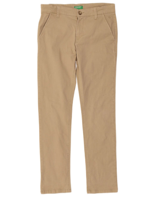 Benetton Slim Chino-Hose für Jungen, 11–12 Jahre, 2XL W30 L28, beige Baumwolle