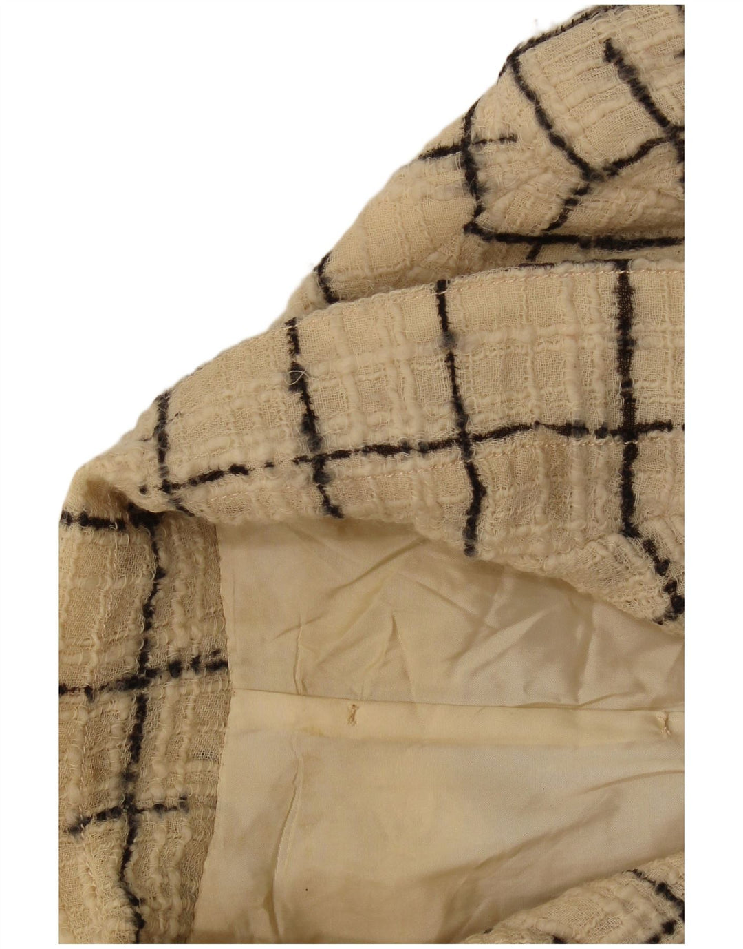 Vintage Damen 4-Knopf-Blazerjacke UK 10 Small Beige Check