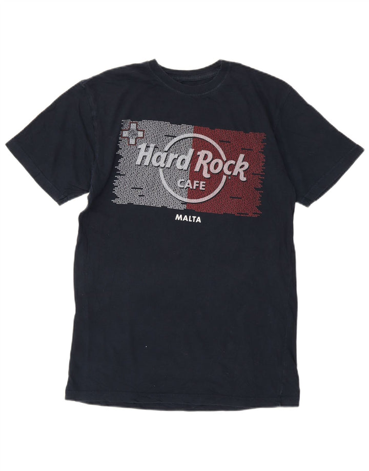 Hard Rock Cafe Herren Malta Graphic T-Shirt Top Small Marineblau