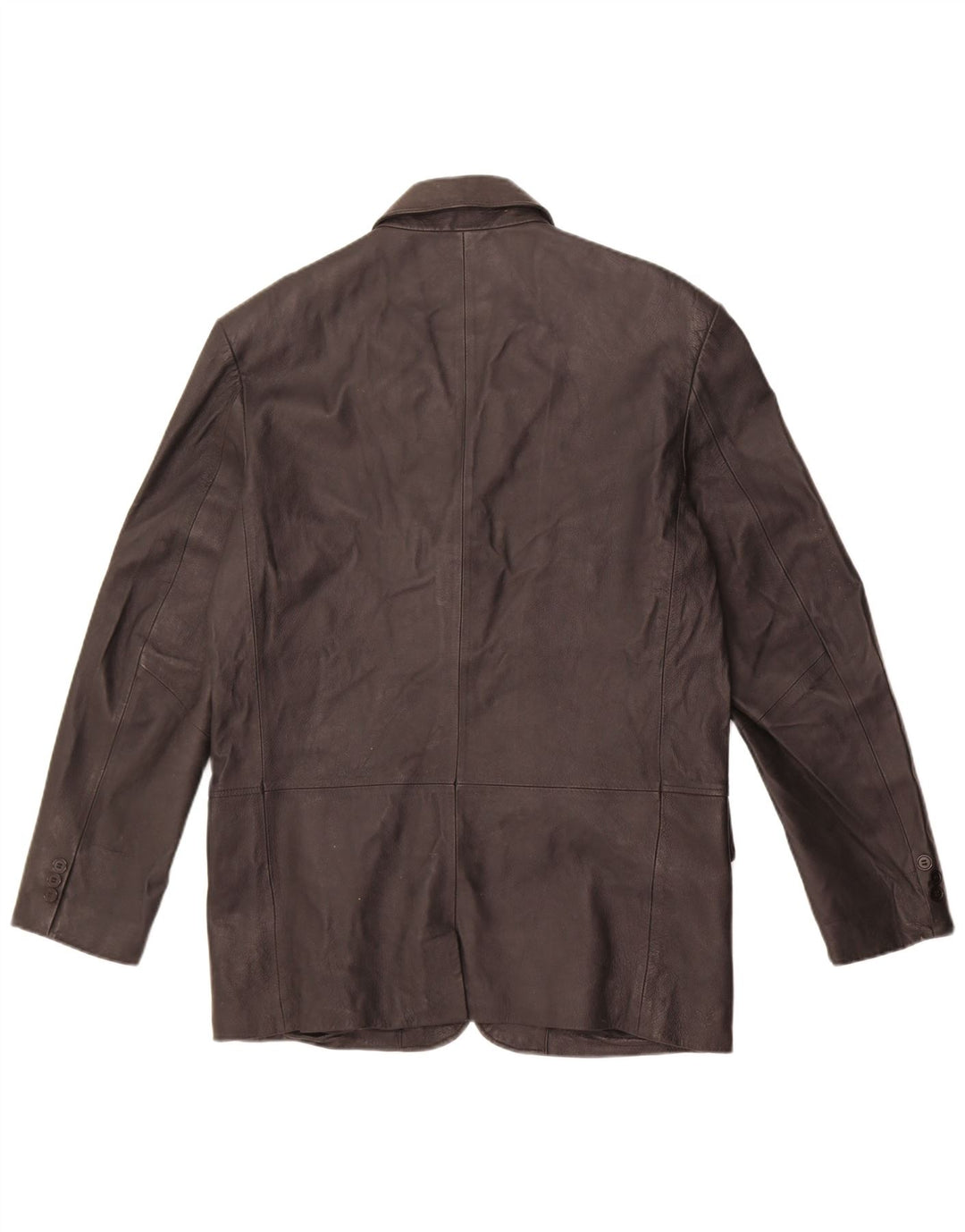 Vintage Herren 3-Knopf-Lederblazer UK 38 Mittelschwarzes Leder