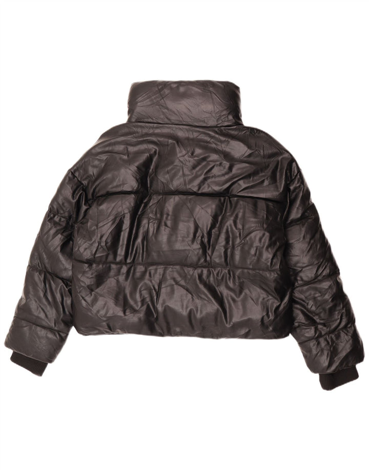 Zara Damen Wattierte Jacke UK 16 Large Schwarz Polyester