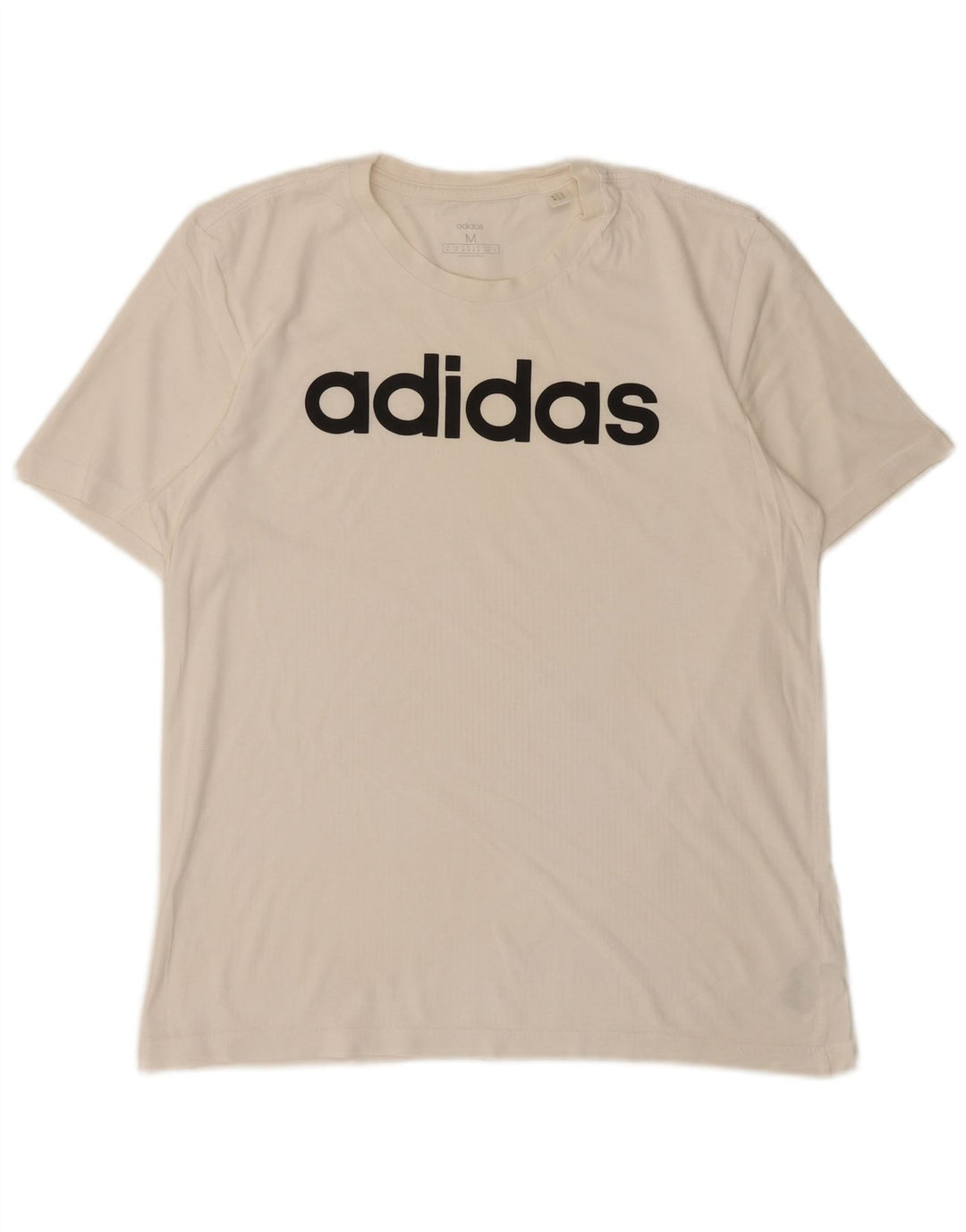 Adidas Herren Grafik-T-Shirt-Oberteil aus mittelweißer Baumwolle