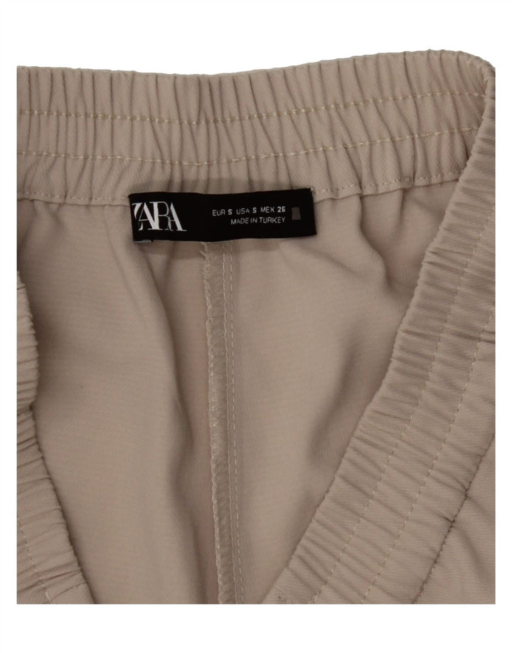ZARA Womens Slim Cropped Trousers Small W27 L25 Beige Vintage Zara and Second-Hand Zara from Messina Hembry 