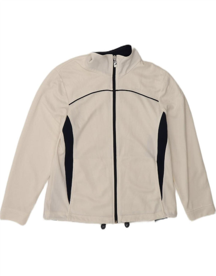 ASICS Womens Tracksuit Top Jacket UK 16 Large White Colourblock
