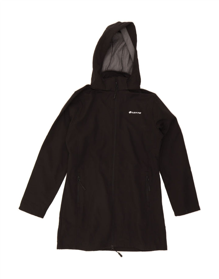 LOTTO Womens Hooded Windbreaker Coat UK 18 XL Black Polyester Vintage Lotto and Second-Hand Lotto from Messina Hembry 