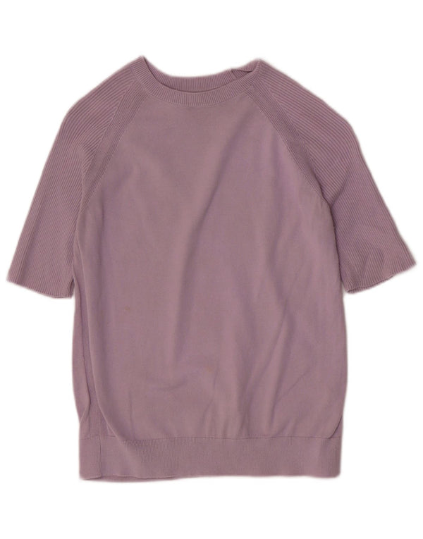 Marks & Spencer Womens Boat Neck Jumper Sweater UK 10 Small Purple