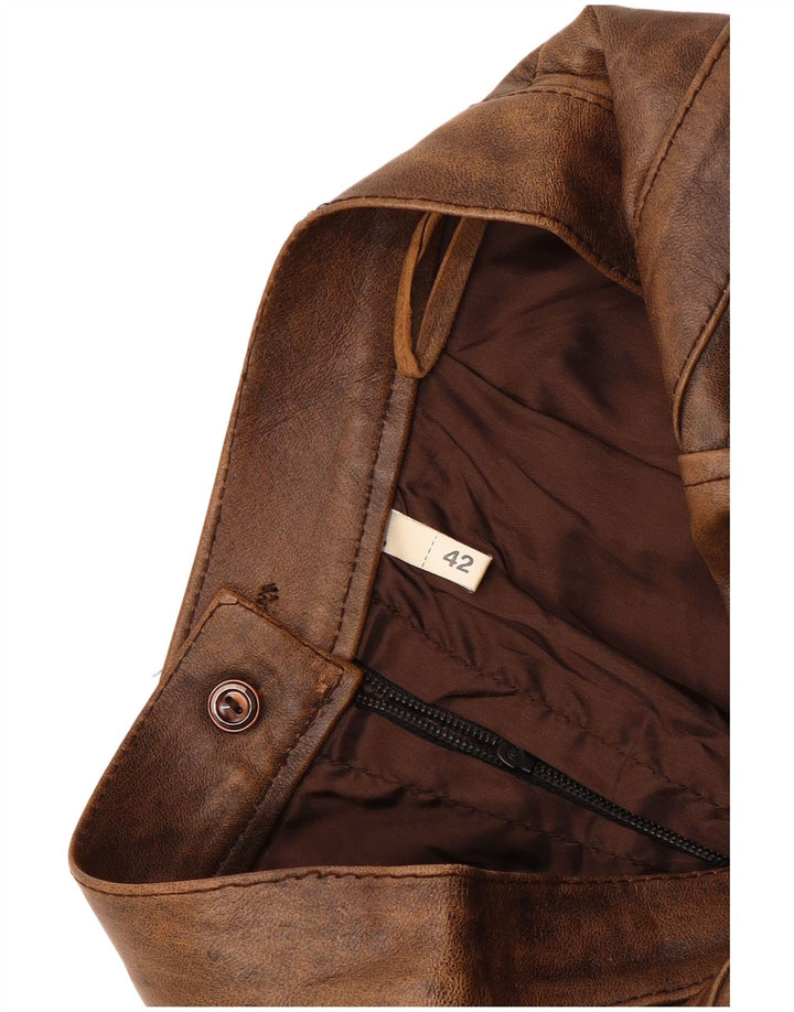 Vintage Damen Lederrock IT 42 Medium W26 Braun