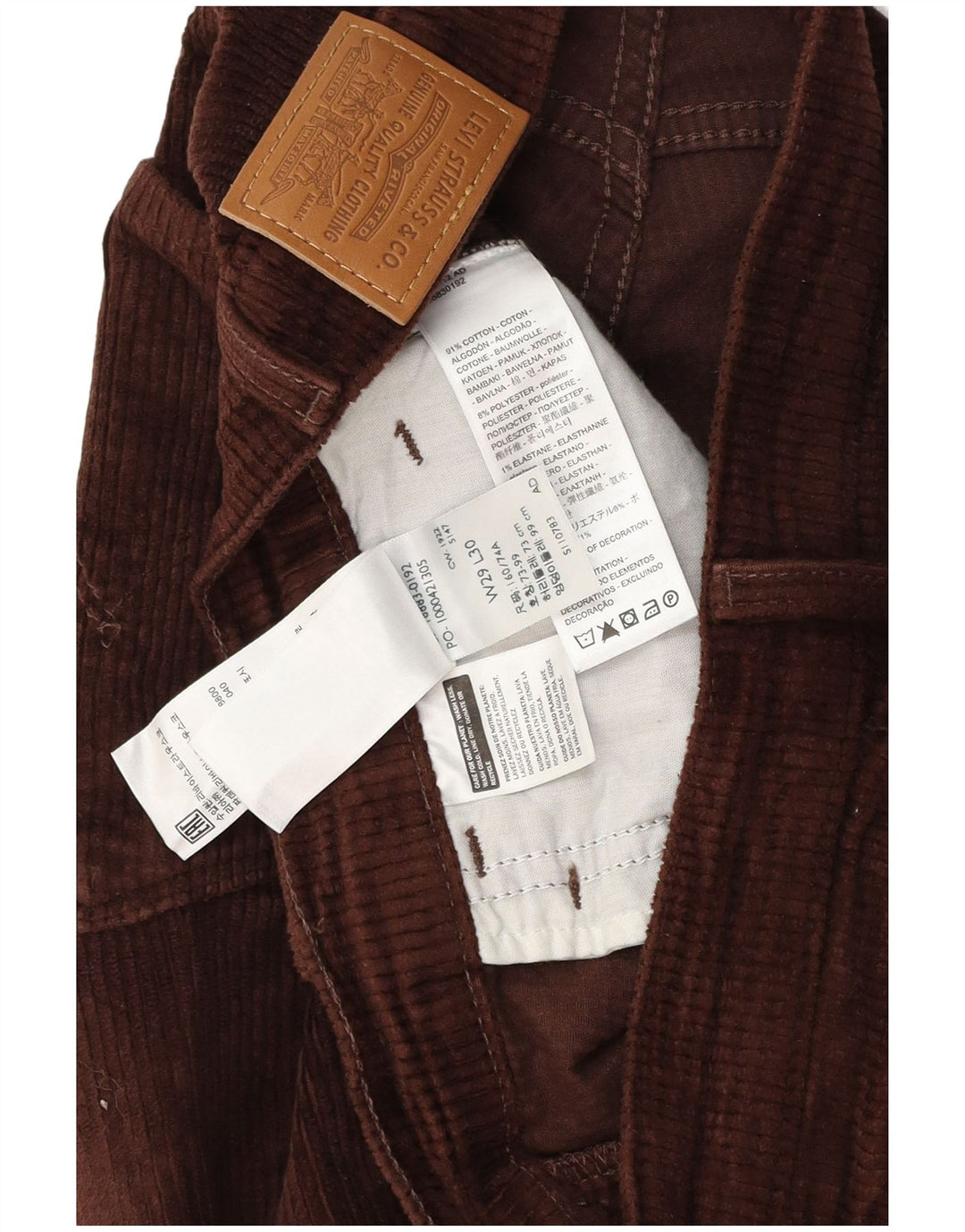 LEVI'S Gerade Cordhose für Damen, W29, L30, braun, Baumwolle