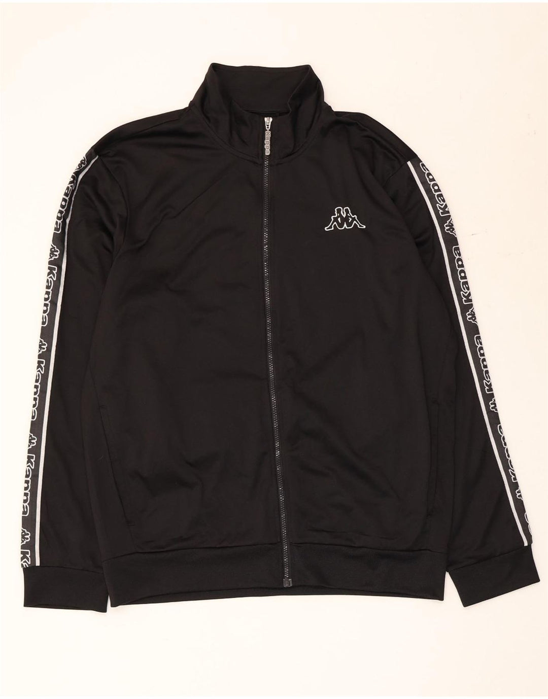 Kappa Herren Graphic Trainingsanzug Top Jacke XL Schwarz Polyester