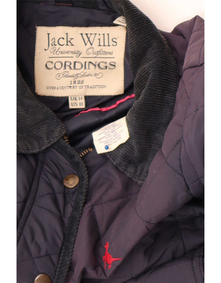 Jack Wills Damen Steppjacke UK 14 Large Marineblaues Nylon